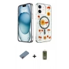 MARSİLYAN™- iPhone 12 Kılıf Kozmos Doku - Siyah Joko Magic 5D Hayalet Cam + Shine Kamera Lens Koruma Cam - PE