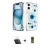 MARSİLYAN™- iPhone 12 Kılıf Kozmos Doku - Siyah Joko Magic 5D Hayalet Cam + Şeffaf Kamera Lens Koruma Cam