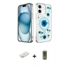 MARSİLYAN™- iPhone 12 Kılıf Kozmos Doku - Siyah Joko Magic 5D Hayalet Cam + Renkli Kamera Lens Koruma Cam - TU