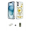 MARSİLYAN™- iPhone 12 Kılıf Kozmos Doku - Siyah Joko Magic 5D Hayalet Cam + Renkli Kamera Lens Koruma Cam - TU