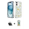 MARSİLYAN™- iPhone 12 Kılıf Kozmos Doku - Siyah Polymer Nano Ekran Koruyucu + Kamera Lens Koruma Cam - SF