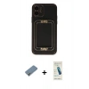 MARSİLYAN™- iPhone 12 Kılıf Kozmos Minimal Prime - Şeffaf Pasifik Cam Ekran Koruyucu + Metal Kamera Lens Koruma Cam - AKYL