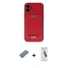 MARSİLYAN™- iPhone 12 Kılıf Kozmos Minimal Prime - Şeffaf Pasifik Cam Ekran Koruyucu + Shine Kamera Lens Koruma Cam - GS