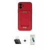 MARSİLYAN™- iPhone 12 Kılıf Kozmos Minimal Prime - Şeffaf Pasifik Cam Ekran Koruyucu + Kamera Lens Koruma Cam - SF