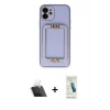 MARSİLYAN™- iPhone 12 Kılıf Kozmos Minimal Prime - Şeffaf Pasifik Cam Ekran Koruyucu + Kamera Lens Koruma Cam - SF