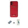 MARSİLYAN™- iPhone 12 Kılıf Kozmos Minimal Prime - Şeffaf Pasifik Cam Ekran Koruyucu + Metal Kamera Lens Koruma Cam - MI
