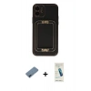 MARSİLYAN™- iPhone 12 Kılıf Kozmos Minimal Prime - Şeffaf Pasifik Cam Ekran Koruyucu + Metal Kamera Lens Koruma Cam - MI