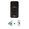 MARSİLYAN™- iPhone 12 Kılıf Kozmos Minimal Prime - Şeffaf Pasifik Cam Ekran Koruyucu + Raze Metal Kamera Lens - MI
