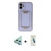 MARSİLYAN™- iPhone 12 Kılıf Kozmos Minimal Prime - Şeffaf Pasifik Cam Ekran Koruyucu + Raze Metal Kamera Lens - MI