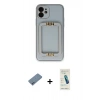 MARSİLYAN™- iPhone 12 Kılıf Kozmos Minimal Prime - Şeffaf Pasifik Cam Ekran Koruyucu + Shine Kamera Lens Koruma Cam - MI