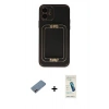 MARSİLYAN™- iPhone 12 Kılıf Kozmos Minimal Prime - Şeffaf Pasifik Cam Ekran Koruyucu + Shine Kamera Lens Koruma Cam - PE