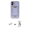 MARSİLYAN™- iPhone 12 Kılıf Kozmos Minimal Prime - Şeffaf Pasifik Cam Ekran Koruyucu + Renkli Kamera Lens Koruma Cam - YL