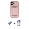 MARSİLYAN™- iPhone 12 Kılıf Kozmos Minimal Prime - Siyah Bilvis 5in1 3D Magic Cam Ekran Koruyucu + Metal Kamera Lens Koruma Cam - GD