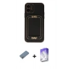 MARSİLYAN™- iPhone 12 Kılıf Kozmos Minimal Prime - Siyah Bilvis 5in1 3D Magic Cam Ekran Koruyucu + Shine Kamera Lens Koruma Cam - GS