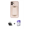 MARSİLYAN™- iPhone 12 Kılıf Kozmos Minimal Prime - Siyah Bilvis 5in1 3D Magic Cam Ekran Koruyucu + Kamera Lens Koruma Cam - SF