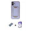 MARSİLYAN™- iPhone 12 Kılıf Kozmos Minimal Prime - Siyah Bilvis 5in1 3D Magic Cam Ekran Koruyucu + Metal Kamera Lens Koruma Cam - KI