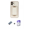 MARSİLYAN™- iPhone 12 Kılıf Kozmos Minimal Prime - Siyah Bilvis 5in1 3D Magic Cam Ekran Koruyucu + Metal Kamera Lens Koruma Cam - KI