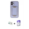 MARSİLYAN™- iPhone 12 Kılıf Kozmos Minimal Prime - Siyah Bilvis 5in1 3D Magic Cam Ekran Koruyucu + Rainbow Kamera Lens Koruma Cam - YL