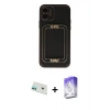 MARSİLYAN™- iPhone 12 Kılıf Kozmos Minimal Prime - Siyah Bilvis 5in1 3D Magic Cam Ekran Koruyucu + Rainbow Kamera Lens Koruma Cam - YL