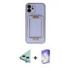 MARSİLYAN™- iPhone 12 Kılıf Kozmos Minimal Prime - Siyah Bilvis 5in1 3D Magic Cam Ekran Koruyucu + Raze Metal Kamera Lens - MI