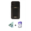 MARSİLYAN™- iPhone 12 Kılıf Kozmos Minimal Prime - Siyah Bilvis 5in1 3D Magic Cam Ekran Koruyucu + Raze Metal Kamera Lens - MI