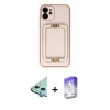MARSİLYAN™- iPhone 12 Kılıf Kozmos Minimal Prime - Siyah Bilvis 5in1 3D Magic Cam Ekran Koruyucu + Raze Metal Kamera Lens - MI