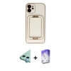 MARSİLYAN™- iPhone 12 Kılıf Kozmos Minimal Prime - Siyah Bilvis 5in1 3D Magic Cam Ekran Koruyucu + Raze Metal Kamera Lens - MI