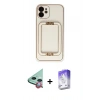 MARSİLYAN™- iPhone 12 Kılıf Kozmos Minimal Prime - Siyah Bilvis 5in1 3D Magic Cam Ekran Koruyucu + Raze Metal Kamera Lens - KI