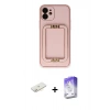 MARSİLYAN™- iPhone 12 Kılıf Kozmos Minimal Prime - Siyah Bilvis 5in1 3D Magic Cam Ekran Koruyucu + Renkli Kamera Lens Koruma Cam - SI