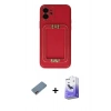 MARSİLYAN™- iPhone 12 Kılıf Kozmos Minimal Prime - Siyah Bilvis 5in1 5D Magic Hayalet Cam Ekran Koruyucu + Shine Kamera Lens Koruma Cam - PE