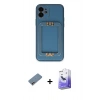 MARSİLYAN™- iPhone 12 Kılıf Kozmos Minimal Prime - Siyah Bilvis 5in1 5D Magic Hayalet Cam Ekran Koruyucu + Shine Kamera Lens Koruma Cam - PE