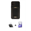 MARSİLYAN™- iPhone 12 Kılıf Kozmos Minimal Prime - Siyah Bilvis 5in1 5D Magic Hayalet Cam Ekran Koruyucu + Kamera Lens Koruma Cam - SF