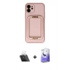 MARSİLYAN™- iPhone 12 Kılıf Kozmos Minimal Prime - Siyah Bilvis 5in1 5D Magic Hayalet Cam Ekran Koruyucu + Kamera Lens Koruma Cam - SF
