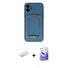 MARSİLYAN™- iPhone 12 Kılıf Kozmos Minimal Prime - Siyah Bilvis 5in1 5D Magic Hayalet Cam Ekran Koruyucu + Turuncu Renkli Kamera Lens Koruma Cam