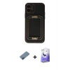 MARSİLYAN™- iPhone 12 Kılıf Kozmos Minimal Prime - Siyah Bilvis 5in1 5D Magic Hayalet Cam Ekran Koruyucu + Metal Kamera Lens Koruma Cam - MI