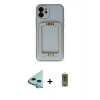 MARSİLYAN™- iPhone 12 Kılıf Kozmos Minimal Prime - Siyah Joko Magic 5D Hayalet Cam + Raze Metal Kamera Lens - MI