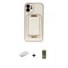 MARSİLYAN™- iPhone 12 Kılıf Kozmos Minimal Prime - Siyah Joko Magic 5D Hayalet Cam + Renkli Kamera Lens Koruma Cam - SI