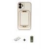 MARSİLYAN™- iPhone 12 Kılıf Kozmos Minimal Prime - Siyah Joko Magic 5D Hayalet Cam + Renkli Kamera Lens Koruma Cam - PE