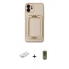 MARSİLYAN™- iPhone 12 Kılıf Kozmos Minimal Prime - Siyah Joko Magic 5D Hayalet Cam + Renkli Kamera Lens Koruma Cam - PE