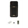 MARSİLYAN™- iPhone 12 Kılıf Kozmos Minimal Prime - Siyah Joko Magic 5D Hayalet Cam + Renkli Kamera Lens Koruma Cam - SI