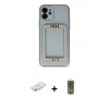 MARSİLYAN™- iPhone 12 Kılıf Kozmos Minimal Prime - Siyah Joko Magic 5D Hayalet Cam + Renkli Kamera Lens Koruma Cam - SI