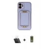MARSİLYAN™- iPhone 12 Kılıf Kozmos Minimal Prime - Siyah Joko Magic 5D Hayalet Cam + Kamera Lens Koruma Cam - SF