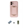 MARSİLYAN™- iPhone 12 Kılıf Kozmos Minimal Prime - Siyah Joko Magic 5D Hayalet Cam + Shine Kamera Lens Koruma Cam - GD