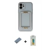 MARSİLYAN™- iPhone 12 Kılıf Kozmos Minimal Prime - Siyah Polymer Nano Ekran Koruyucu + Shine Kamera Lens Koruma Cam - GS