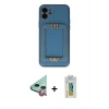MARSİLYAN™- iPhone 12 Kılıf Kozmos Minimal Prime - Siyah Polymer Nano Ekran Koruyucu + Raze Metal Kamera Lens - KI