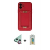 MARSİLYAN™- iPhone 12 Kılıf Kozmos Minimal Prime - Siyah Polymer Nano Ekran Koruyucu + Raze Metal Kamera Lens - KI
