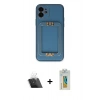 MARSİLYAN™- iPhone 12 Kılıf Kozmos Minimal Prime - Siyah Polymer Nano Ekran Koruyucu + Kamera Lens Koruma Cam - SF