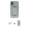 MARSİLYAN™- iPhone 12 Kılıf Kozmos Minimal Prime - Siyah Polymer Nano Ekran Koruyucu + Renkli Kamera Lens Koruma Cam - YL