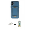 MARSİLYAN™- iPhone 12 Kılıf Kozmos Minimal Prime - Siyah Polymer Nano Ekran Koruyucu + Renkli Kamera Lens Koruma Cam - YL