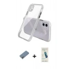 MARSİLYAN™- iPhone 12 Kılıf Nova Asil Özel Seri - Şeffaf Pasifik Cam Ekran Koruyucu + Shine Kamera Lens Koruma Cam - GI